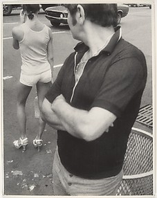 [Street Scene: Man Glancing at Woman in Tee Shirt and Shorts, New York City]
