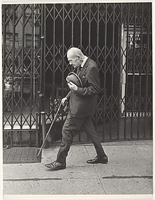[Street Scene: Elderly Man Walking with Cane, New York City]