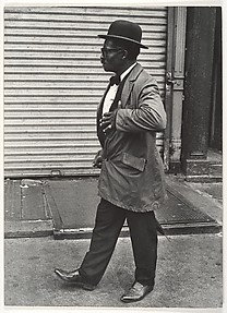 [Street Scene: Man in Bowler Hat and Overcoat, New York City]