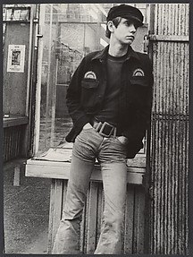 [Street Scene: Young Man Leaning against Shopfront Window, New York City?]