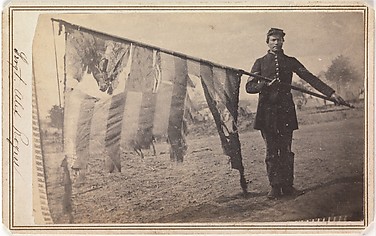 Sergeant Alex Rogers with Battle Flag, Eighty-third Pennsylvania Volunteers, Third Brigade, First Division, Fifth Corps, Army of the Potomac