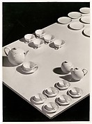[Ladislav Sutnar China: Tea Service Arranged on Table, Viewed from Above]