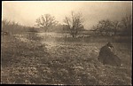 [Winter Scene with Man (Possibly Evans) Seated in Field]