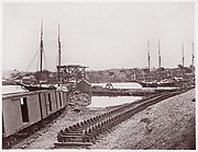 Unloading Supplies for U.S. Military Railroad opposite Richmond, Virginia