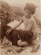 [Nude Young Child with Dog in Lap, Sicily, Italy]