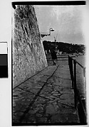 [Pedestrian on Ramparts, Coastal Town, France]