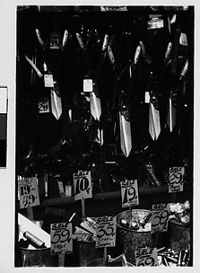[Hardware Store Display of Hanging Shears and Toilet Seats, Brooklyn, New York]