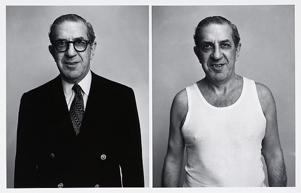 [Two Portraits of the Same Man, One in Suit, The Other in Undershirt]