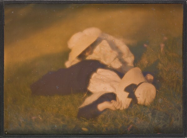 [Miss Mary and Edeltrude Lying on Grass]