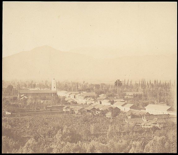 [Town on Plain with Mountain in Background]