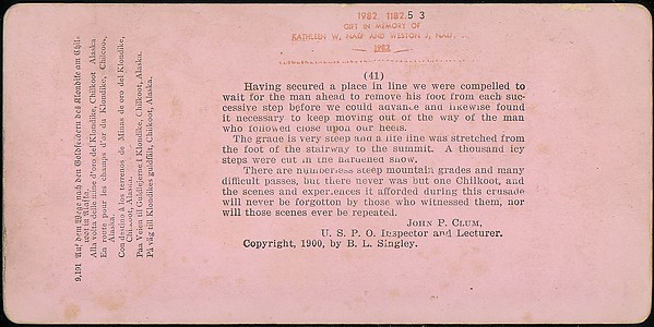[Group of 42 Stereograph Views of Alaska Including the Gold Rush]