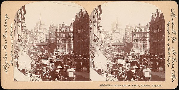 [Group of 3 Stereograph Views of Fleet Street, London, England]
