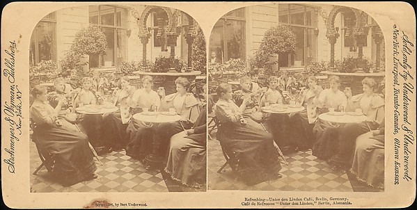 [Group of 4 Stereograph Views of Berlin Beer Gardens]
