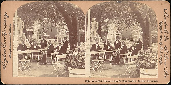 [Group of 4 Stereograph Views of Berlin Beer Gardens]