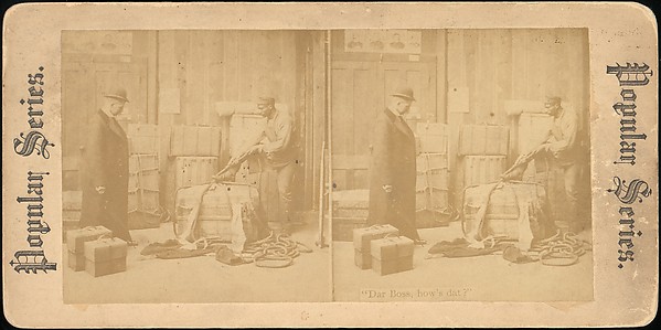 [Group of 71 Stereograph Views of African-Americans and Early Black American Culture, including Colloquial Black Humor]