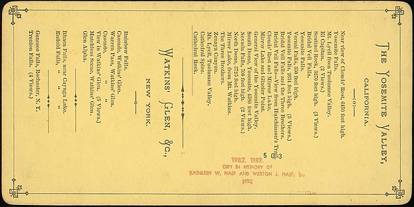 [Group of 100 Stereograph Views of California Nature and Landscapes With a Focus on Yosemite]