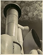 [White Smoke Stacks Against Sky, New York City]