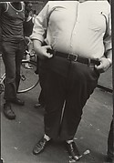 [Street Scene: Portly Man Holding Belt, New York City]