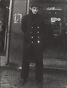 [Street Scene: Man Dark, Double-Breasted Overcoat, New York City]