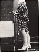 [Street Scene: Woman in Striped Dress on Stoop, New York City]
