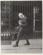 [Street Scene: Elderly Man Walking with Cane, New York City]