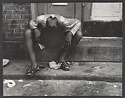 [Street Scene: Exhausted Woman with Head Between Knees, New York City]