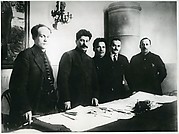 [Nikolai Antipov, Stalin, Sergei Kirov, Nikolai Shvernik, and Nicolay Komarov at Fifteenth Leningrad Regional Party Conference, Leningrad]