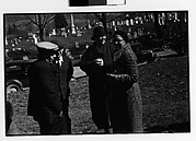 [Two Women and Two Men Having Conversations at Outdoor Country Auction]