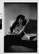 [Jane Smith Evans Reading Newspaper in Bed, New York City]