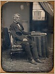 [Seated Man with Brattle Street Church Seen Through Window]