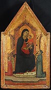 Madonna and Child Enthroned with Two Donors