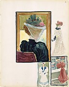 2r. Four vignettes of fashionably dressed women; 2v. Study for the old ship yard.