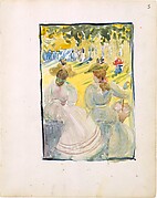 3r. Two women sitting in a park; 3v. Women at the shore