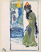 5r. Design for a bicycle poster; 5v. A woman walking