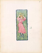 7r. A girl holding her hat; 7v. Blank