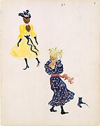 9r. Young girls in hats and sashed dresses; 9v. Blank