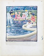 22r. A fountain in the Public Garden; 22v. Blank
