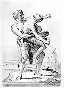 Hercules and Antaeus (with a ledge Below)