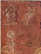Three Allegorical Figures and Studies of a Seated Man
