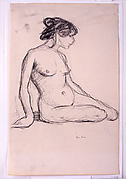 Seated Female Nude in Profile