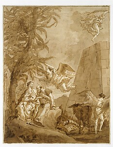 The Rest on the Flight into Egypt (with a Truncated Pyramid on the Right)