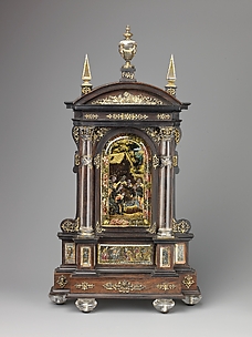 Tabernacle House Altar with the Adoration of the Shepherds, the Adoration of the Magi, and the Annunciation.