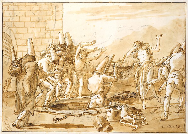 Punchinello Retrieving Dead Fowls from a Well
