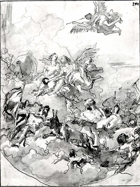 Sketch for a Ceiling with an Allegory of Fortitude and Wisdom