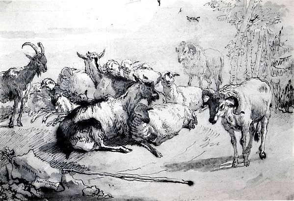 Goats and Sheep in a Landscape