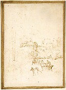 Approach to a Mountain Village with Horsemen on the Road