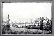 River Landscape with Sailboats