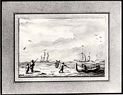 Fishing Boats and a Man with a Net