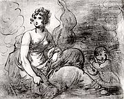 Study of an Allegorical Female Figure with an Attendant Putto