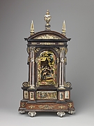 Tabernacle House Altar with the Adoration of the Shepherds, the Adoration of the Magi, and the Annunciation.